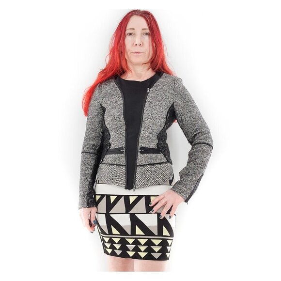 SCHUMACHER Tweed Zip Up Jacket - Picture 1 of 12